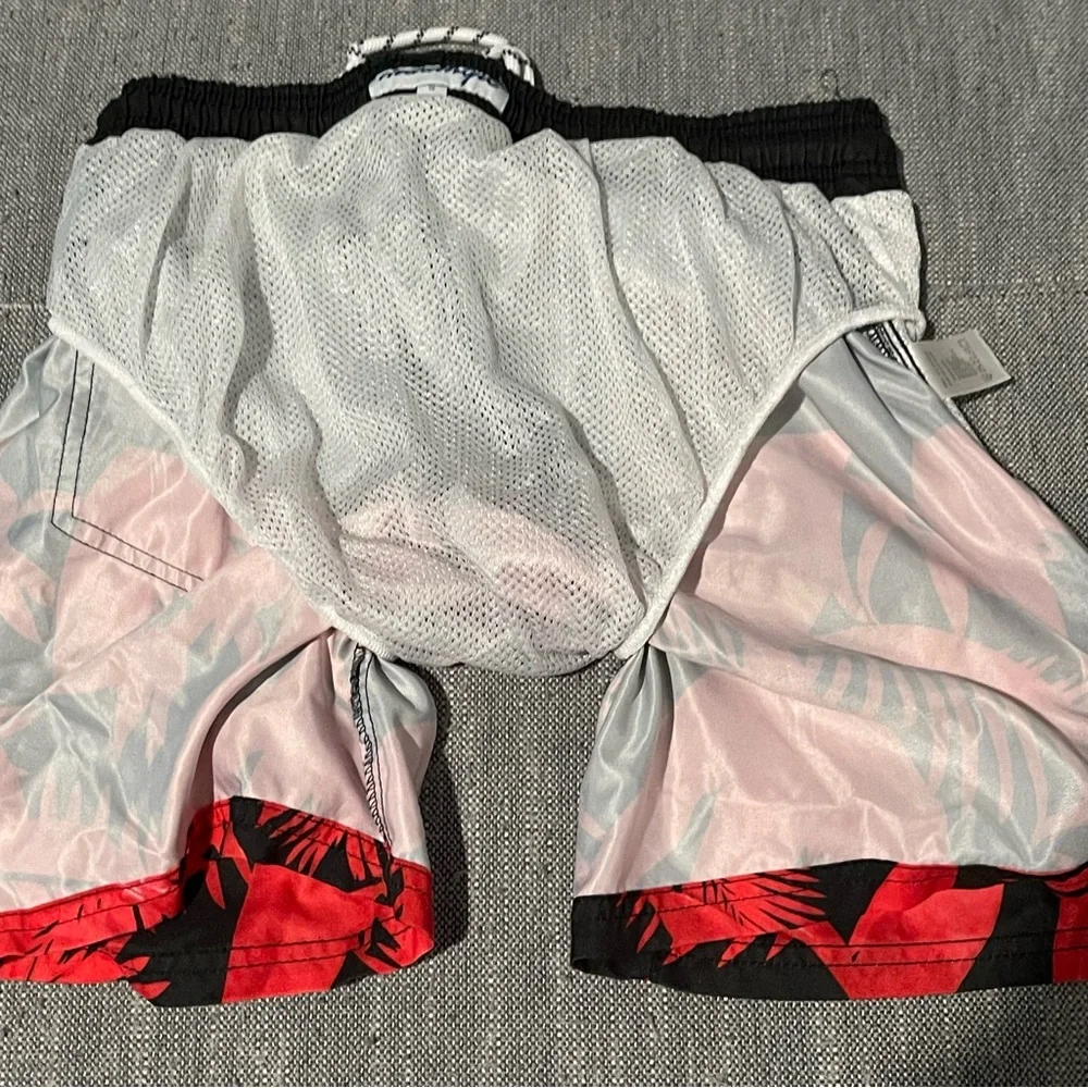 Men’s | Size Small | Swim Trunks | Black & Red